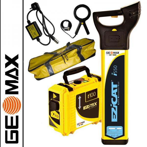 Vyhledávač vedení Geomax Ezicat i550 + generátor + kleště + taška + zástrčka