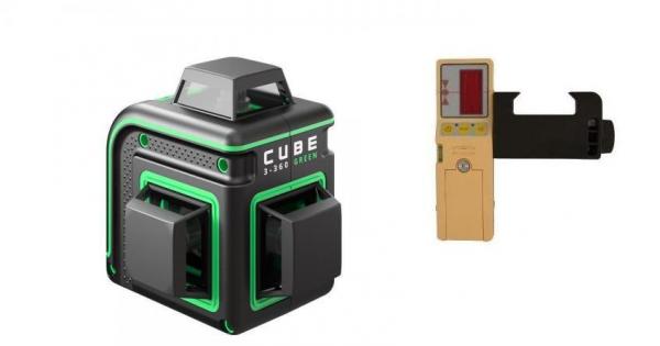 Křížový laser ADA Cube 3-360 Home Green s příjímačem